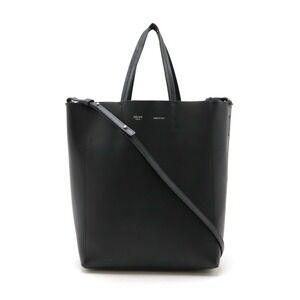 Celine Vertical Cabas Shoulder Bag Tote Leather Black